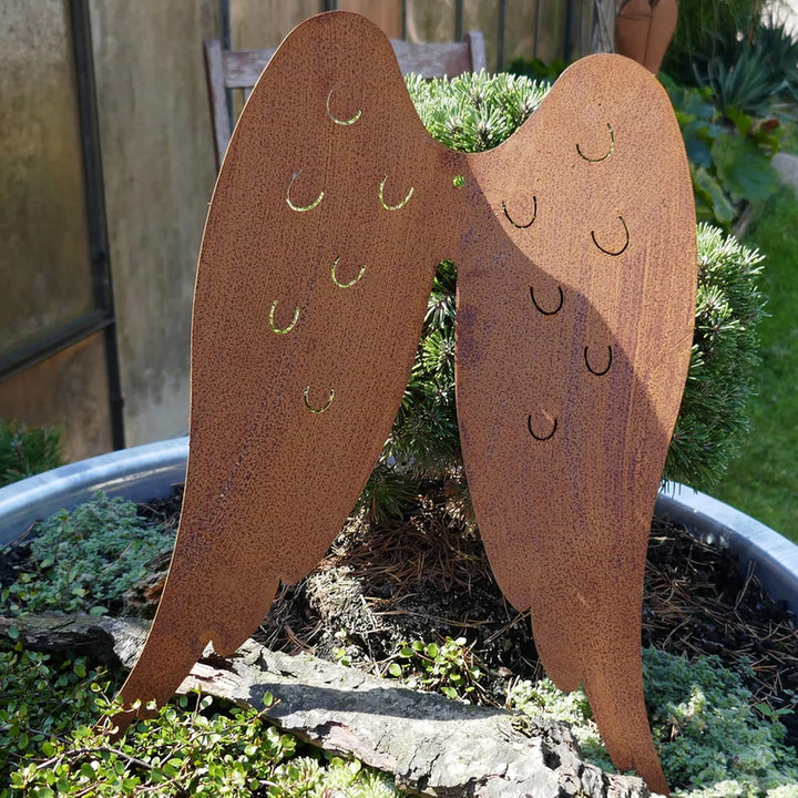 Engelsflügel zum Hängen 38cm aus Edelrost