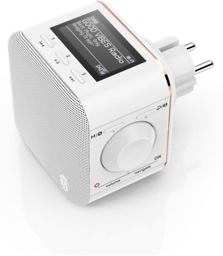 Hama Steckdosenradio DAB+/DAB Digitalradio klein(Plug in Radio mit DAB/DAB Plus/FM/Bluetooth/AUX in