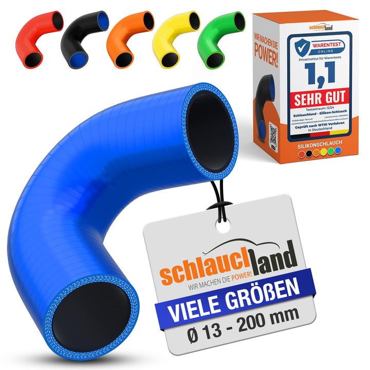 7 Stück | Silikonbogen 135° Grad ID-Ø 19mm blau 200°C | VIELE GRÖSSEN & FARBEN | Silikon-Schlauch La