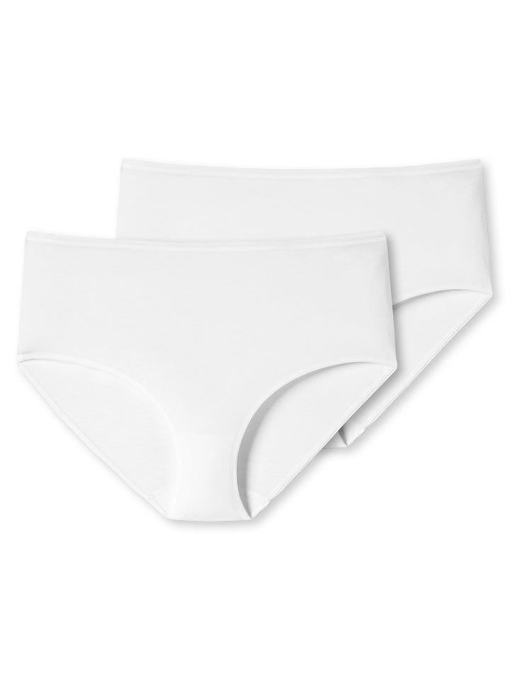 Schiesser Damen 2 Pack Midi Slip Bio Baumwolle - 95/5 Organic Unterwäsche (2er Pack) 46 Weiss_174384