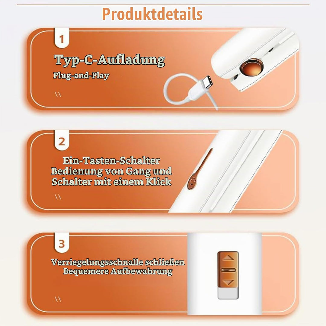 Mini Kabellos Glätteisen, Akku-Haarglätter mit USB-Aufladung, 2-stufige Temperatureinstellung, tragb