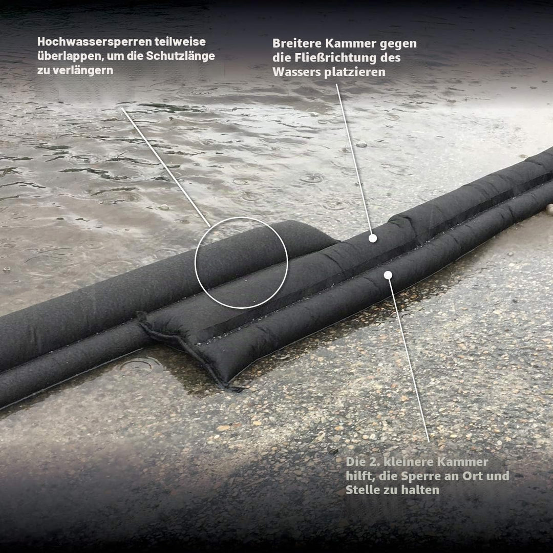 Quick Dam QD65-2 1,5 m Hochwassersperre Wasser Hochwasser Damm Taschen, Schwarz, 2 Pack 2 Pack 2 Pac