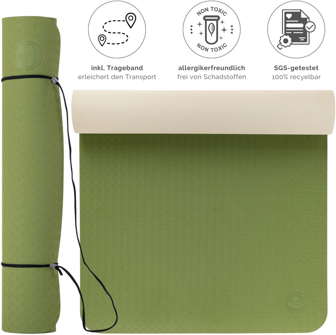 Bodhi Yoga Starter-Set Komplett | rutschfeste Yogamatte aus TPE inkl. 2 Yogablöcken aus Eva (Moosgum