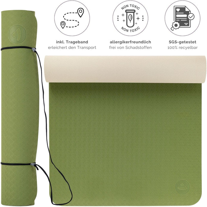 Bodhi Yoga Starter-Set Komplett | rutschfeste Yogamatte aus TPE inkl. 2 Yogablöcken aus Eva (Moosgum