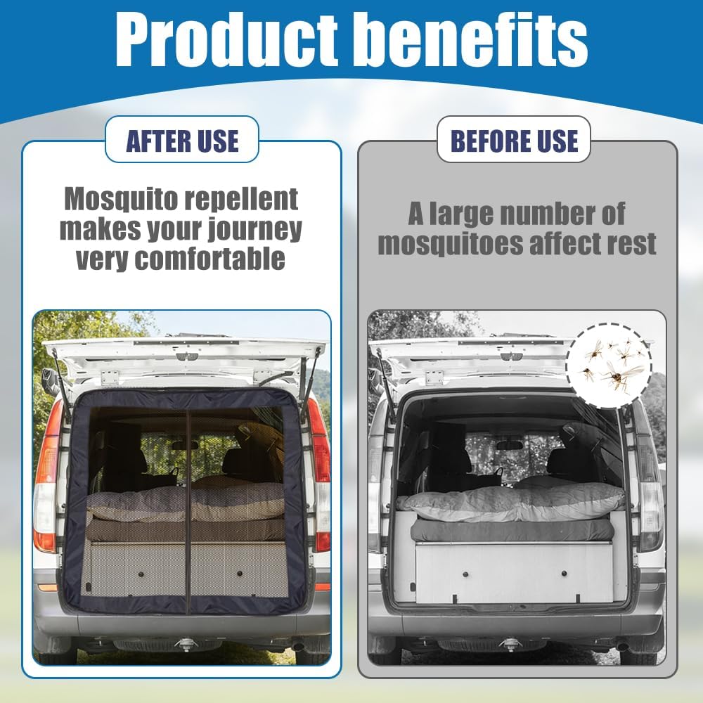 Moskitonetz Magnetisch für VW T5 T6, Sonnenschutz Auto Heckklappen, Fliegengitter Auto Insektennetz