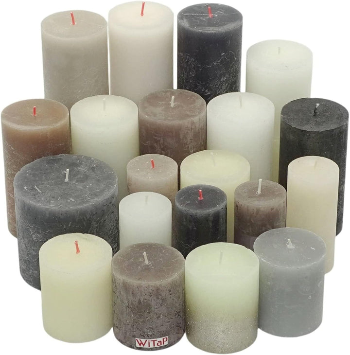 6 kg Rustic Stumpenkerzen durchgefärbt Rustik Qualität Kerzen Set Kerzenpaket Mix gemischt nach Farb