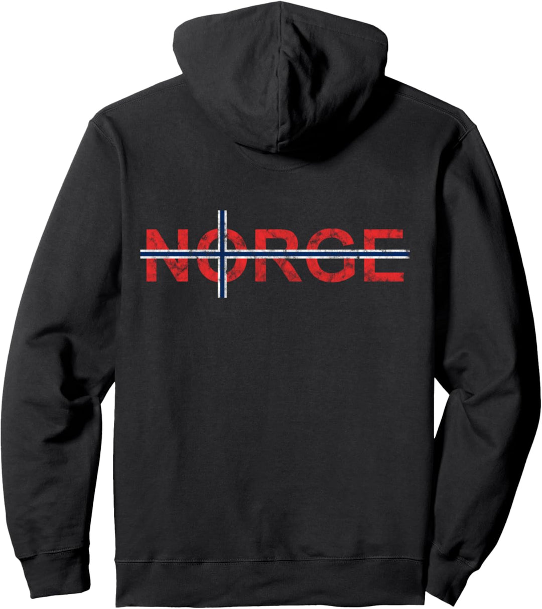 Norge Norwegen Norwegische Flagge Skandinavisches Kreuz Pullover Hoodie