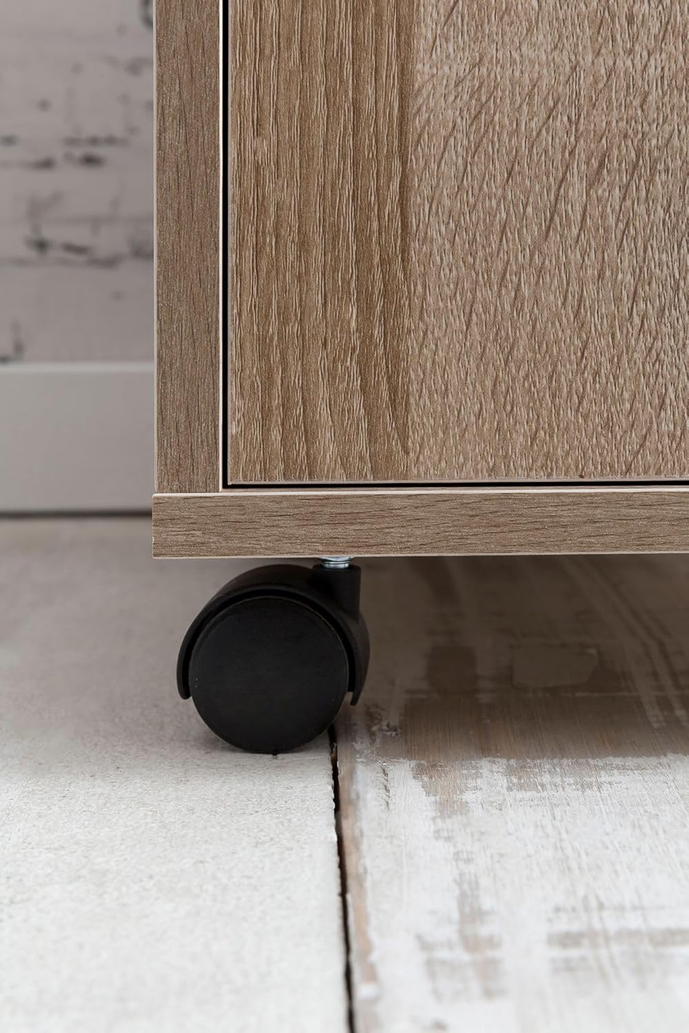 Rollcontainer Sonoma 33x60x38cm Schubladenschrank Büro | Schreibtischcontainer mit Tür &amp; Ablage | Bü