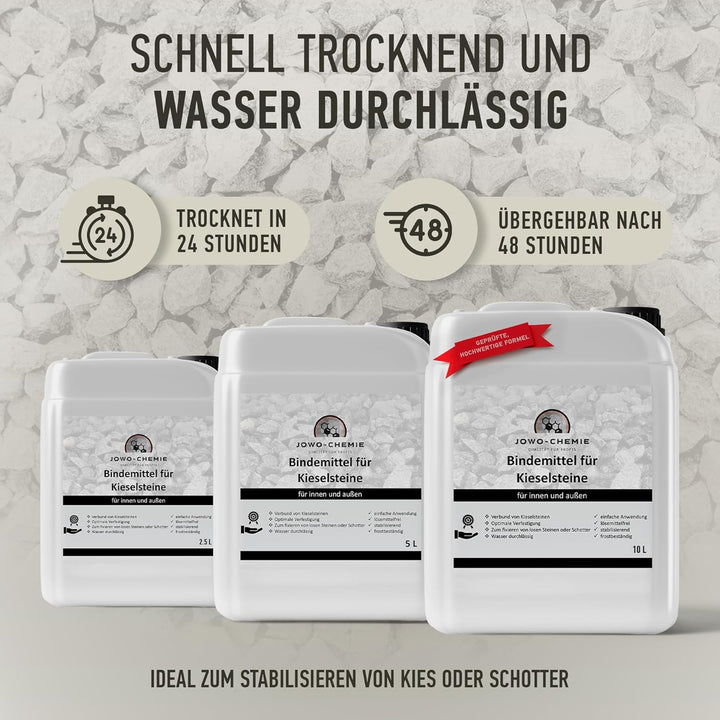 Kiesbinder/Mulchbinder (10L) Kiesverfestiger Bindemittel für Kies/Schotter und Mulch Aller Art Mulch