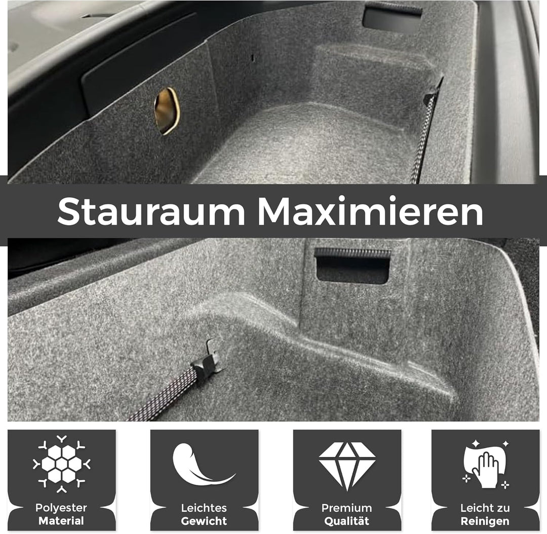VLOX Tesla Model Y Juniper Kofferraum- & Frunk Organizer Aufbewahrungsbox Set – Passgenau für Model