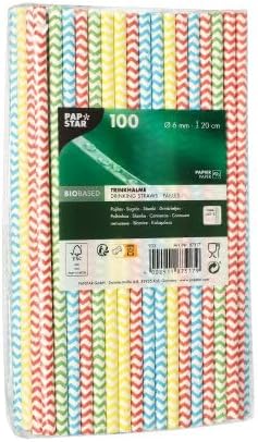 1000 Trinkhalme, Papier "pure" Ø 6 mm, 20 cm "Zig-Zag" 87517 Papstar biologische Papiertrinkhalme Pa