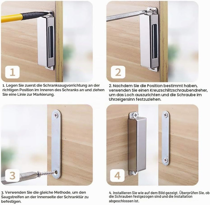 Mousike Magnetischer Türverschluss Heavy Duty 40KG Edelstahl-Türmagnete mit starkem Magnet für Küche