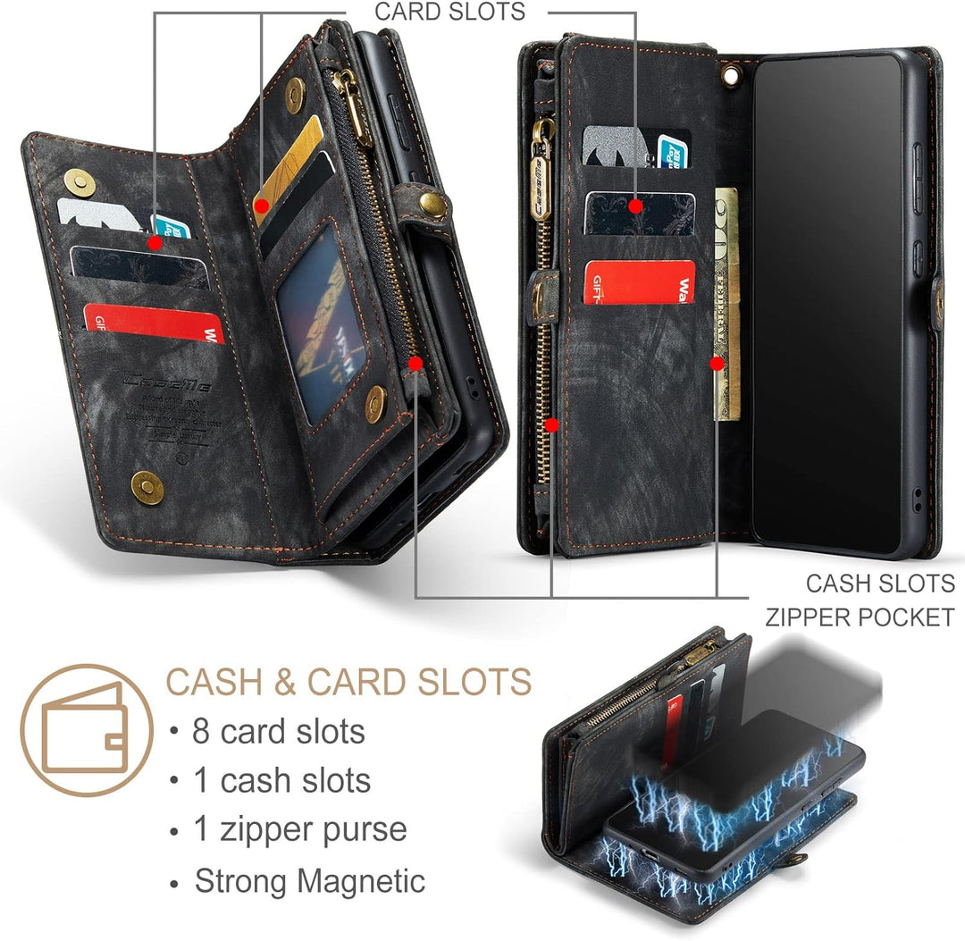 UFinetech 2-in-1 Samsung Galaxy S20 Plus Hülle Handy Tasche Leder TPU Flip Magnetisch Ständer Karten
