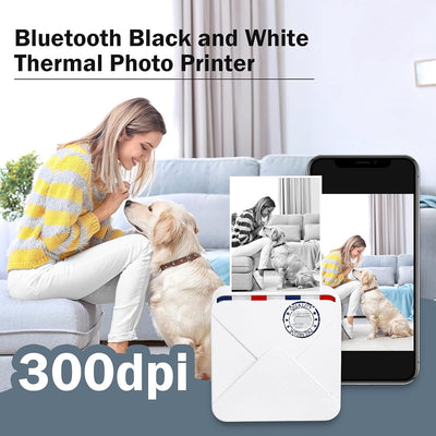 Phomemo M02S Mini-Thermodrucker-Set - Wireless Bluetooth Portable 300dpi HD-Druck mit wiederaufladba
