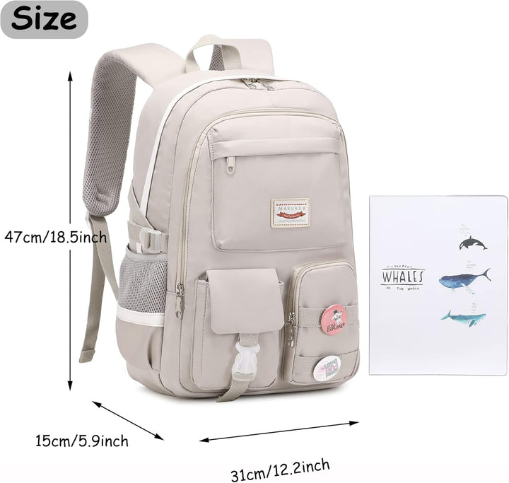 Rucksack Damen - Schulrucksack Mädchen Teenager, Cute Anime Bookbag Frauen Casual Daypack Anti-Theft