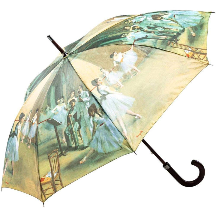 LUCKYWEATHER Regenschirm Stockschirm Damen Motiv Degas Ballet Class I Stockregenschirm gross und sta