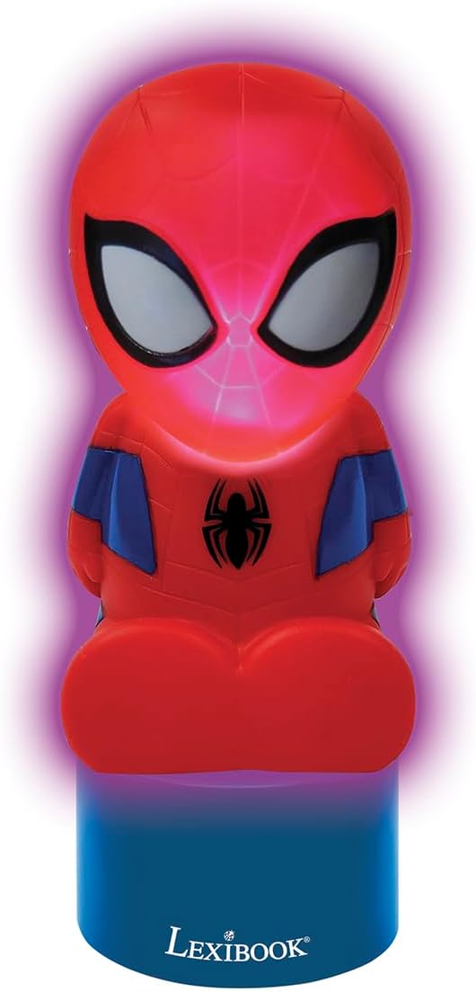 Lexibook Spiderman Nachtlicht und Lautsprecher für Kinderzimmer, Farbwechsel, weiches Licht, batteri