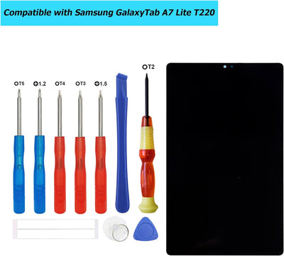 Vvsialeek Neu LCD Display Kompatibel Für Samsung Galaxy Tab A7 Lite SM-T220 SM-T225 Schwarz Ersatzte