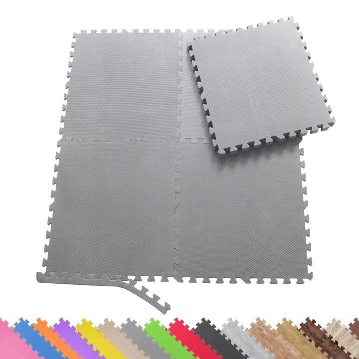 Sporttrend 24® 18 Schutzmatten + 36 Randstücke in schwarz und weiteren Farben 30x30x1 cm | Bodenschu