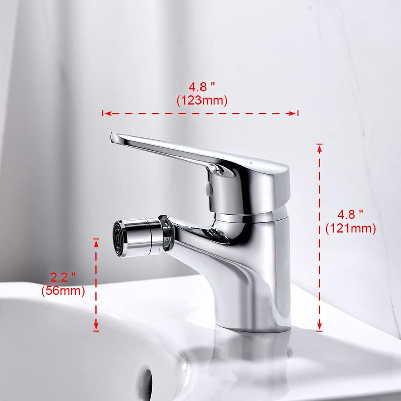 Ibergrif M15050 Roma, Einhebel Bidetarmatur, Bidet Wasserhahn mit Auslauf Höhe 56 mm, Chrom, Silber