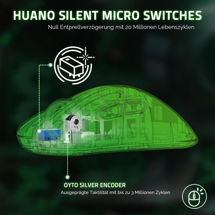 LexonElec HXSJ T700 Ultra-Light Wireless Gaming Mouse, Ergonomischer Formfaktor für Rechtshänder, BT