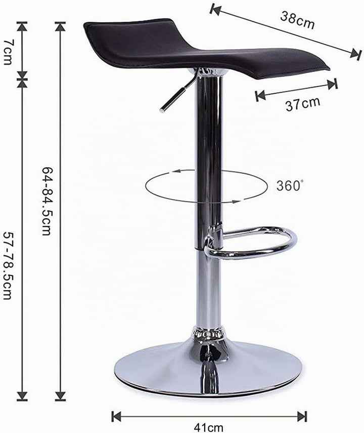 dibea Barhocker 2er-Set Kunstleder Barstuhl 360° drehbar höhenverstellbar Schwarz, Modell 4 Modell 4