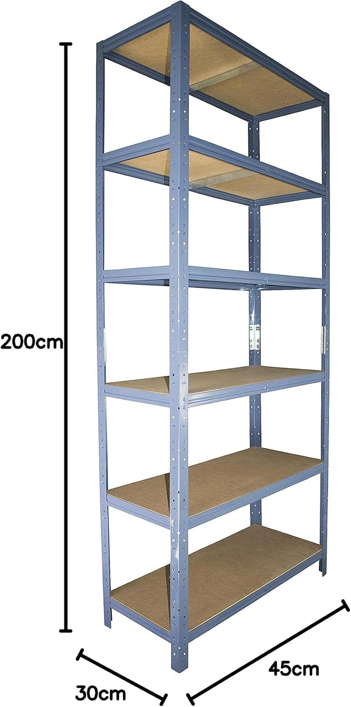 shelfplaza® 200x45x30cm Home Schwerlastregal blau/Metallregal mit 6 Böden/Kellerregal Metall, Garage