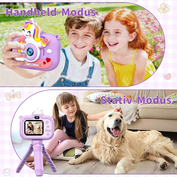 Kinderkamera, 1080P Kinder Kamera mit 2,0" Bildschirm & 32GB-Karte, Digitalkamera Kinder & Selfie-Vi