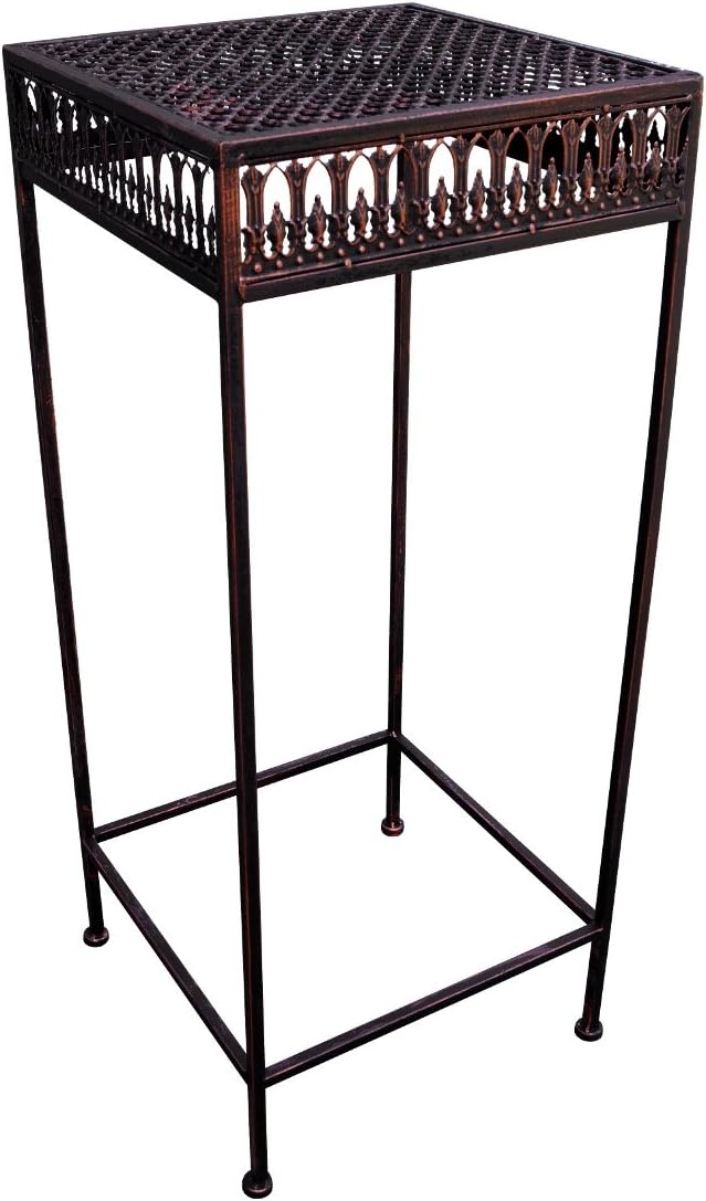 PrimoLiving Metall Blumenhocker/Beistelltisch Antik-Look braun eckig Gr. L (P-859), L (P-859)