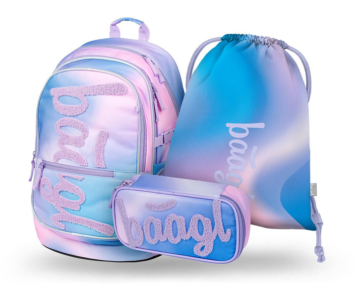 Baagl Schulrucksack Set Jungen Mädchen 3 Teilig, Schultasche für Grundschule Volksschule, Grundschul