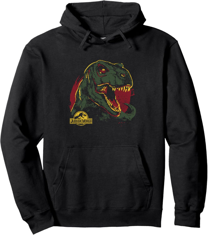 Jurassic World T-Rex Roaring Portrait Destressed Pullover Hoodie