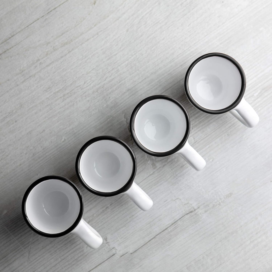 City to Cottage® - Espressotassen Set | Weiss und Schwarz | Polka Dots | Handgemacht | Keramik Gesch