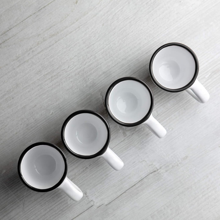 City to Cottage® - Espressotassen Set | Weiss und Schwarz | Polka Dots | Handgemacht | Keramik Gesch