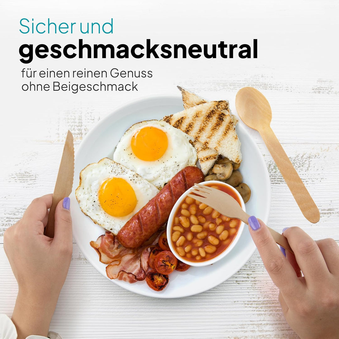 2000 Stück Einweg Holzmesser Besteck | Holz Messer Einwegmesser Einwegbesteck | Holzbesteck Holzgesc
