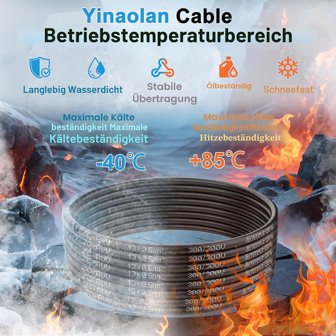 13 adriges Kabel für Anhänger 10m Abschleppseil 13 adriges Anhängerkabel schwarz für Wohnwagen LKW I
