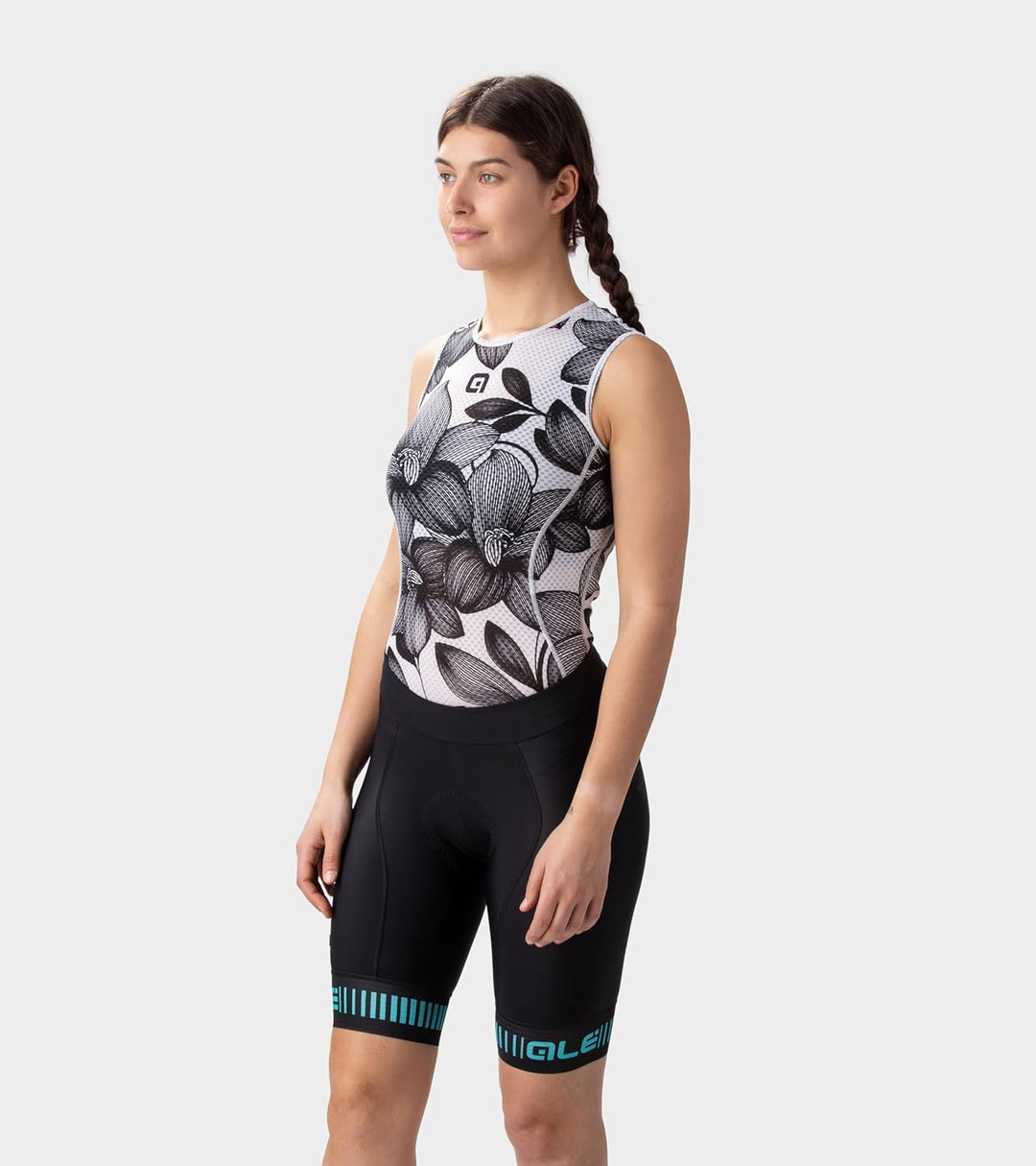 ALE' Damen Radhose Prr Strada XS Black/Turquoise, XS Black/Turquoise
