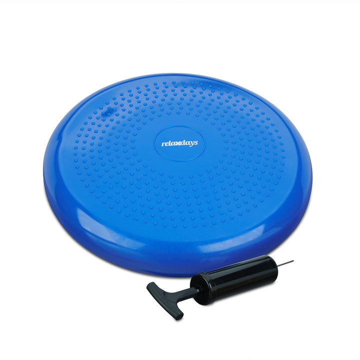 Relaxdays Balance Kissen, max. Gewicht 140 kg, Balance Pad, Luftpumpe, Ballsitzkissen m. Noppen, Fit