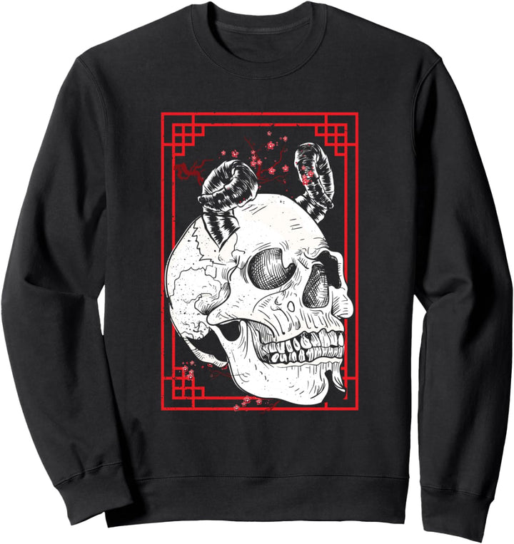 Krieger Maske Oni Yoroi Menpo Japan Otaku Anime Dämon Yurei Sweatshirt