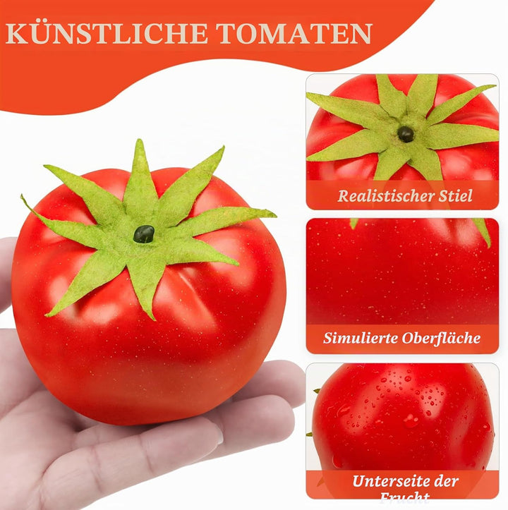 Meiwlong 6 künstliche Tomaten, lebensecht, künstliches Gemüse, Küche, Ernte, Party, Thema, Display,