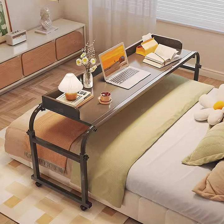 GXQFC Über-Betttisch auf Rollen Höhenverstellbar 65-95 cm/Breitenverstellbar 115-210 cm, Overbed Tab