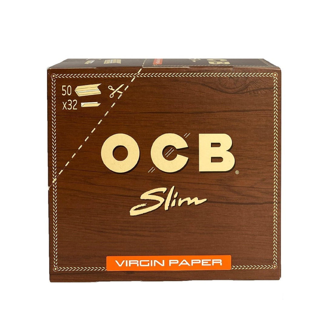 OCB Unbleached Slim Virgin Paper, langes Papier, Braun, 12,5 cm 11,5 cm breit x 5,5 cm hoch Single,