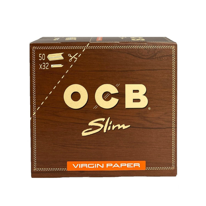OCB Unbleached Slim Virgin Paper, langes Papier, Braun, 12,5 cm 11,5 cm breit x 5,5 cm hoch Single,
