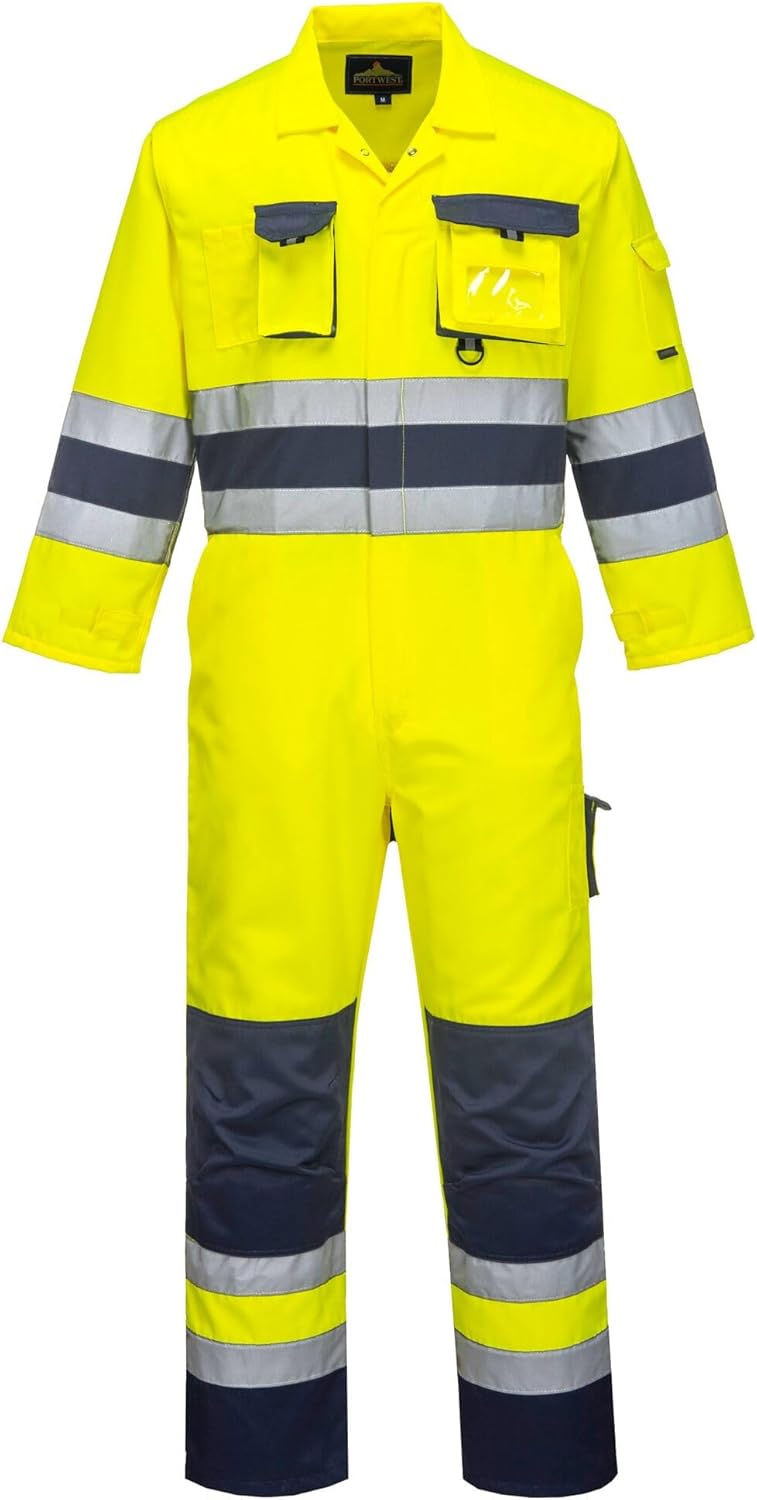Portwest Nantes Warnschutzoverall , Grösse: S, Farbe: Gelb/Marine, TX55YNRS S Gelb / Marineblau, S G