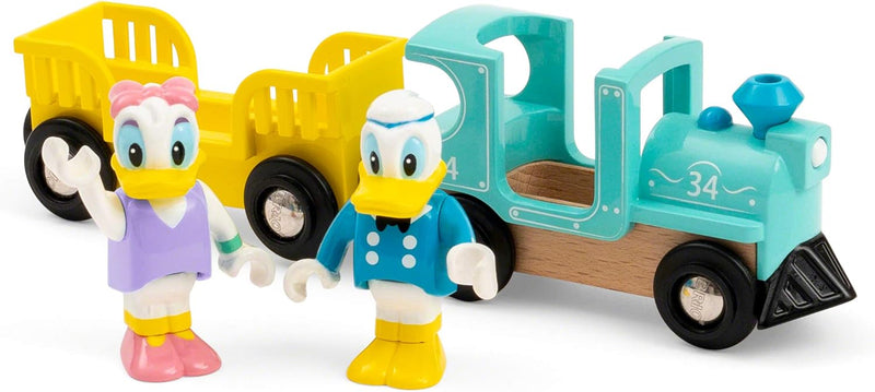 BRIO 32260 Donald & Daisy Duck Zug - Farbenfrohe Lokomotive mit Waggon und den beliebten Disney-Char