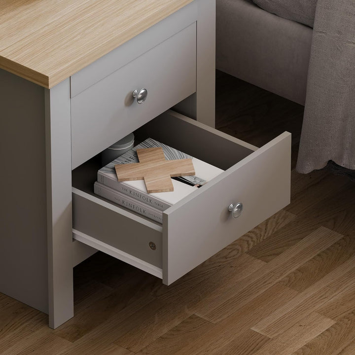 Vida Designs Nachttische, MDF, Spanplatte und Melaminfurnier, Grau, Standard, Grau