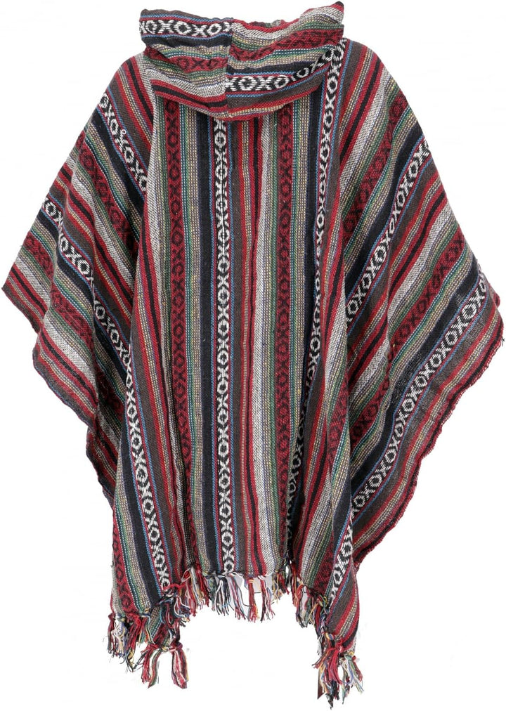 GURU SHOP Poncho Hippie Chic, Ethno Poncho, Andenponcho, Herren/Damen, Blau, Baumwolle, Size:One Siz