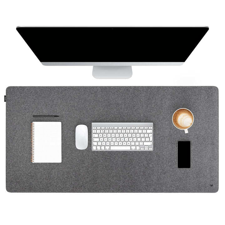 FORMGUT Schreibtischunterlage Filz, Laptop Unterlage, Desk Mat (80x40 cm - Mittelgrau) - Mauspad XXL