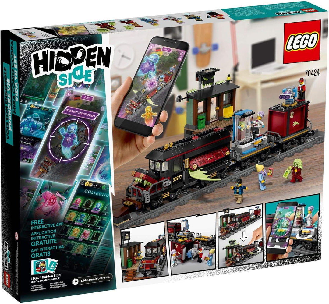 LEGO Hidden Side 70424 Geisterzug, Spielzeug für Kinder mit Augmented Reality Funktionen Standard Ve