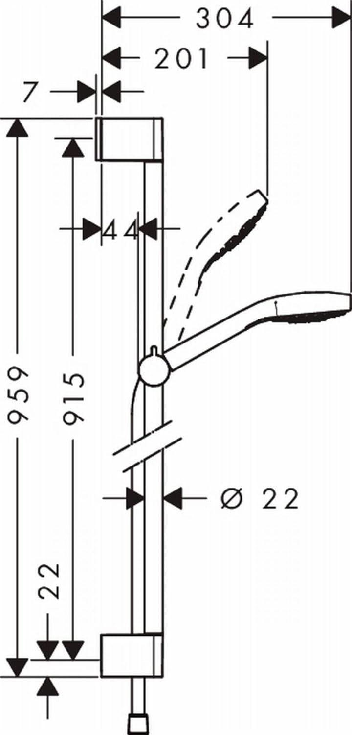 hansgrohe Duschsystem (Duschkopf, Schlauch, Duschstange, Croma Select E Regendusche 0,90m, 3 Strahla