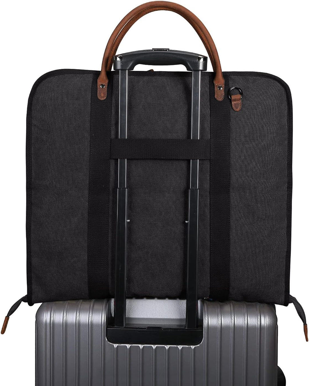 S-ZONE Herren Kleidersack Anzugtasche Canvas Kleidertasche für Geschäftsreisen L Schwarz, L Schwarz